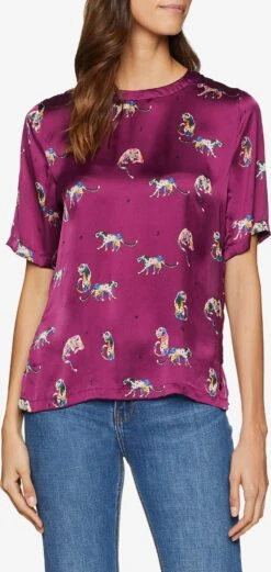 Garcia T-shirts Shirt Dames Donkerlila / Gemengde Kleuren