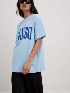 NA-KD Oversized Shirts Oversized Shirt Dames Blauw / Lichtblauw