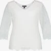 Ulla Popken Shirts Met 3/4 Mouw Shirt Dames Offwhite