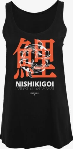 F4NT4STIC Mouwloze Shirts Top Nishikigoi Koi Japan Dames Zwart