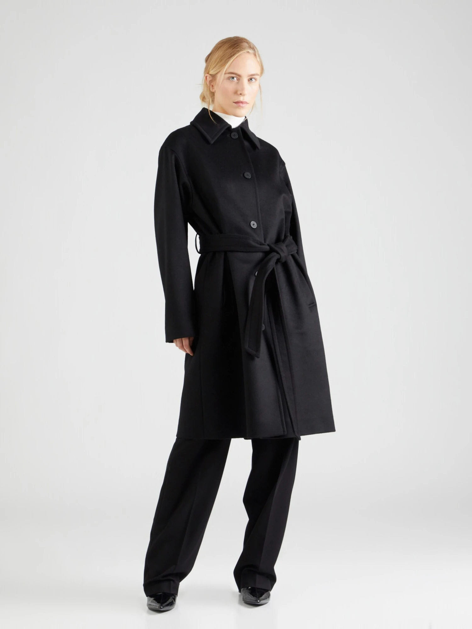 Hugo Wollen Mantels Tussenmantel Mercado Dames Zwart - Afbeelding 3