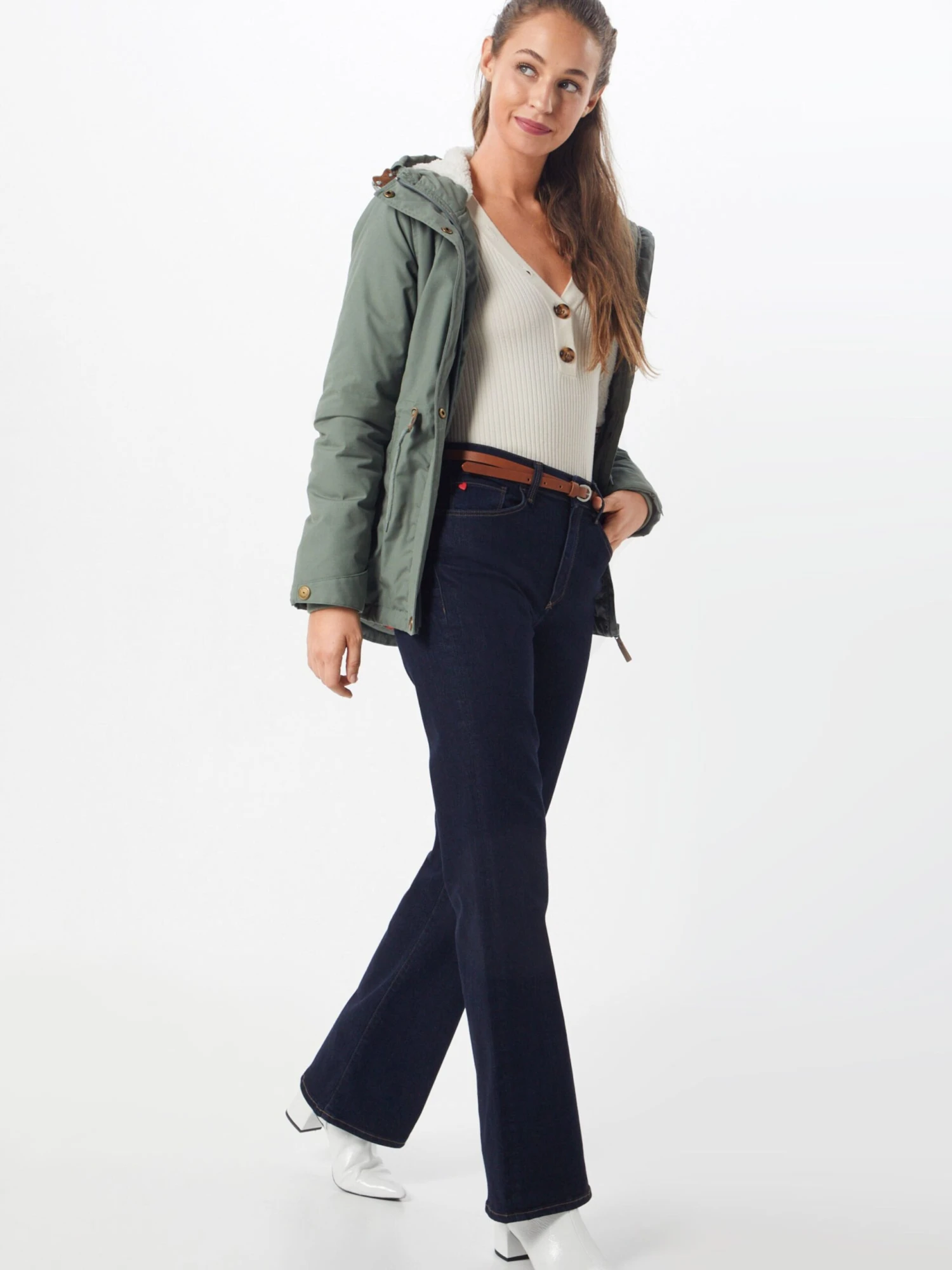 Iriedaily Parkas Winterparka Hopi Kishory Dames Olijfgroen / Lichtgroen - Afbeelding 5