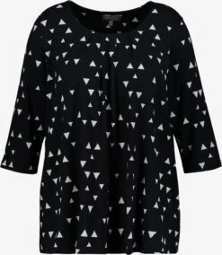 Ulla Popken Shirts Met 3/4 Mouw Shirt Dames Zwart