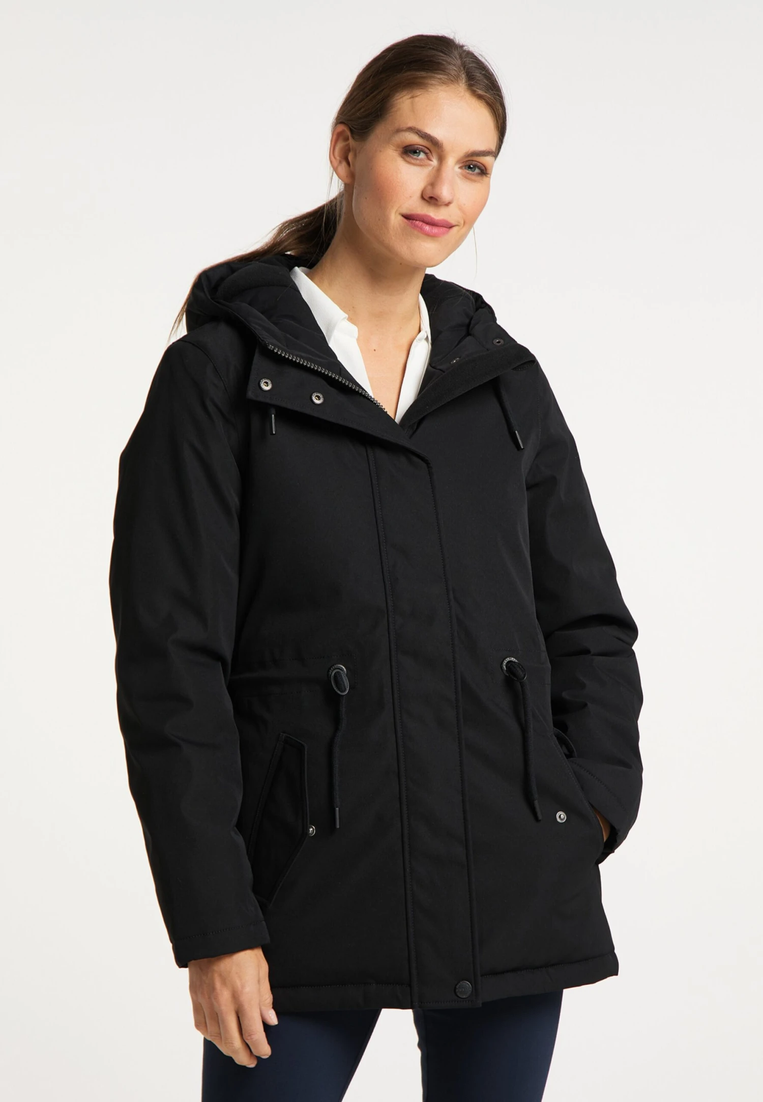 Parkas Winterparka Dames Zwart - Afbeelding 2