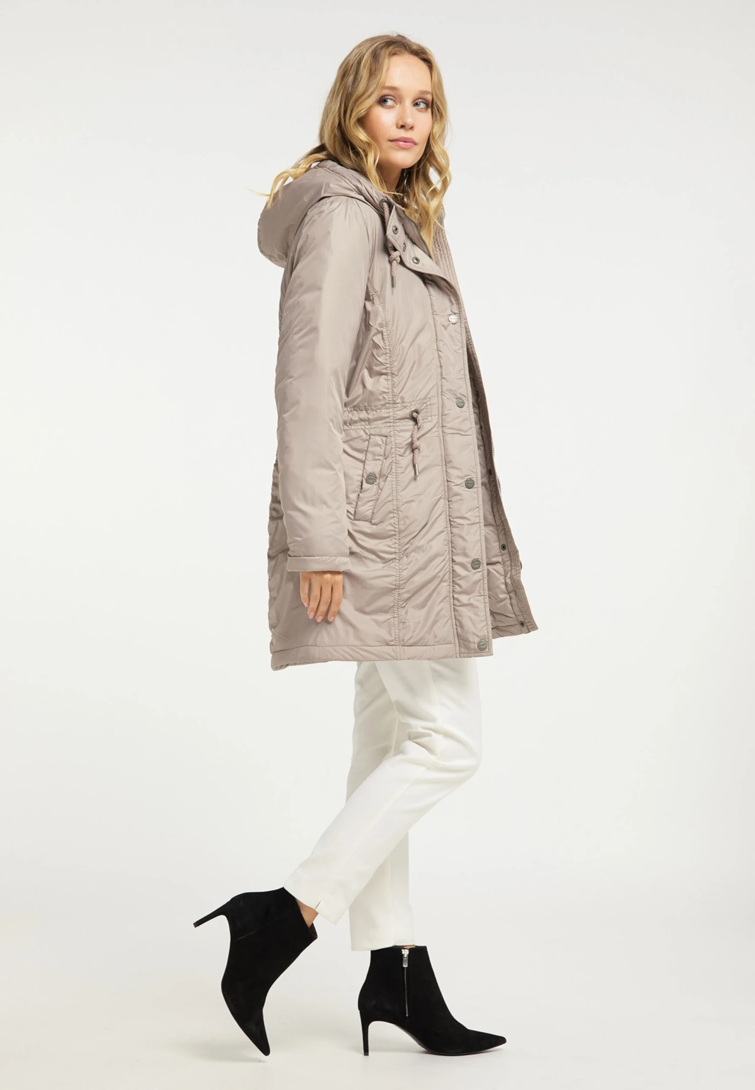 Parkas Winterparka Dames Beige - Afbeelding 4