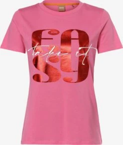 BOSS ORANGE T-shirts Shirt Elogo Dames Pink