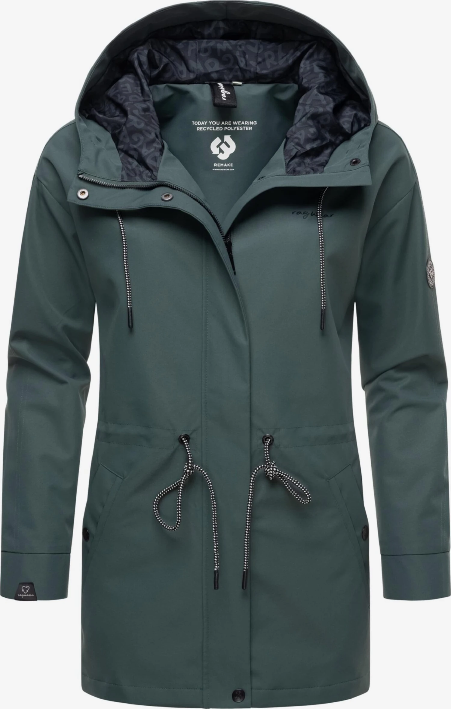 Ragwear Regenjassen Functionele Jas Urbanna Remake Dames Donkergroen - Afbeelding 4