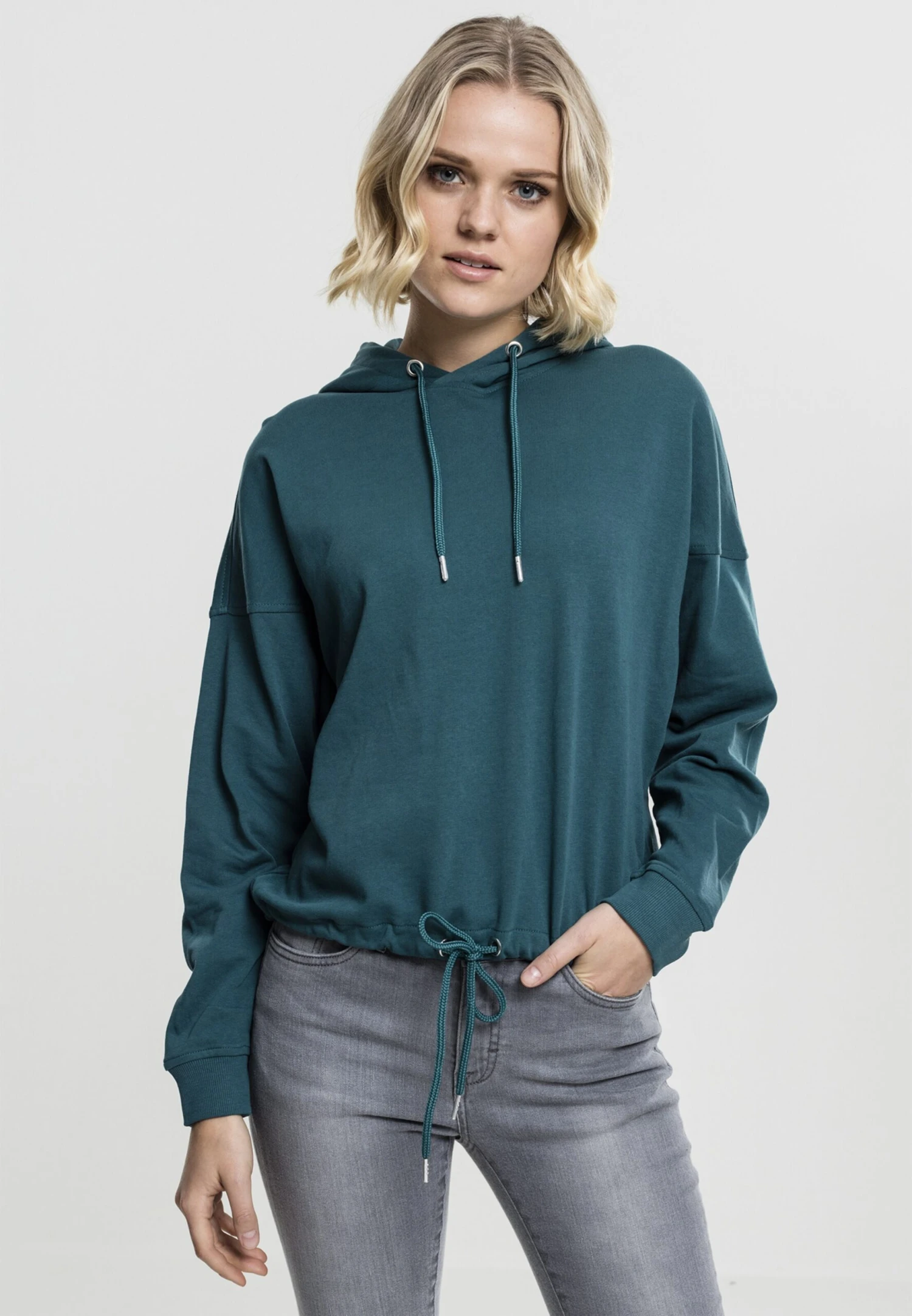 URBAN CLASSICS Hoodies Sweatshirt Dames Pastelblauw - Afbeelding 3