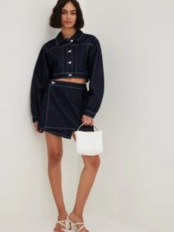 NA-KD Spijkerjasjes Tussenjas Dames Donkerblauw