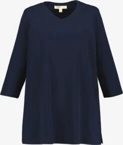 Ulla Popken Shirts Met 3/4 Mouw Shirt Dames Marine