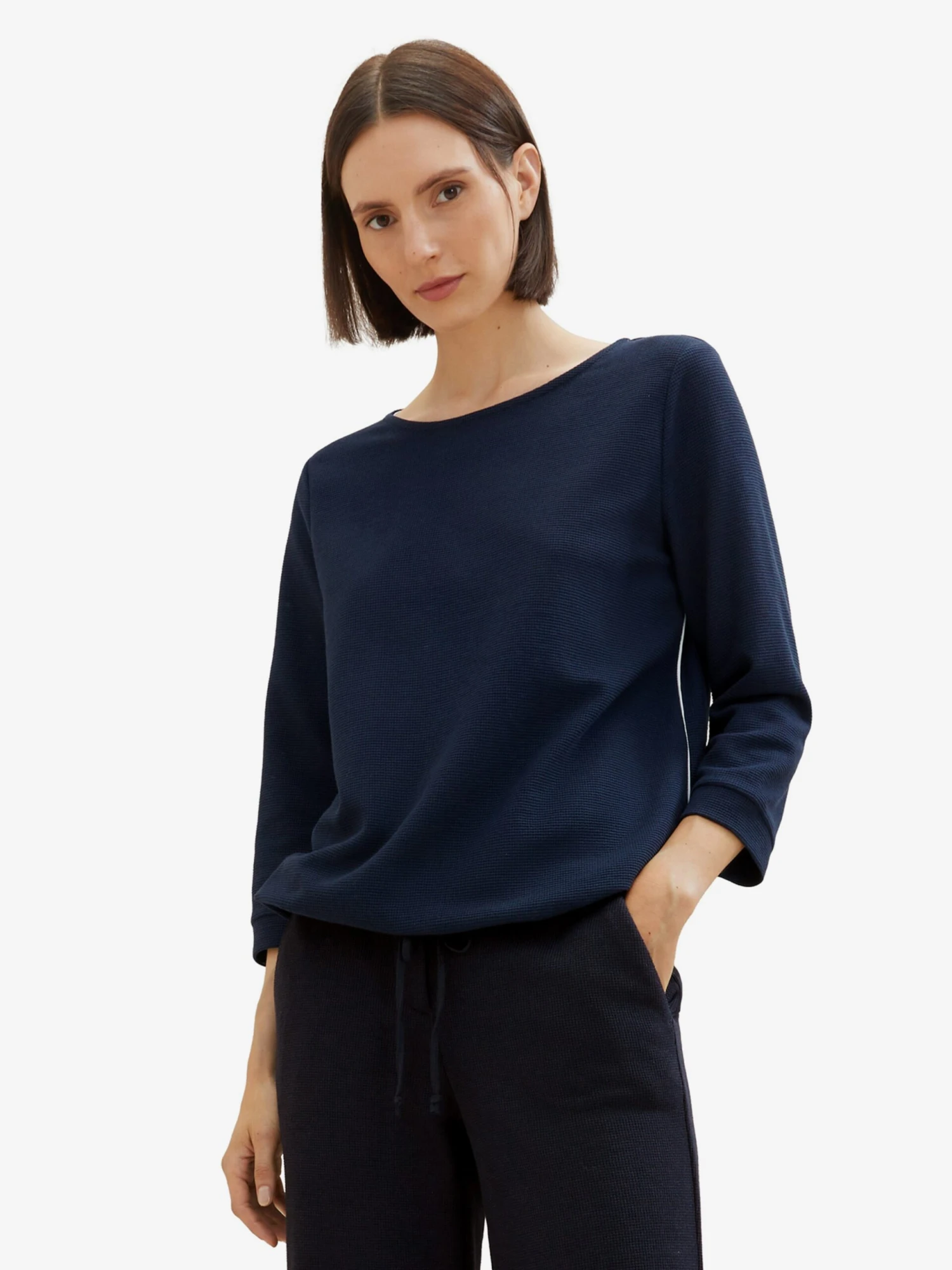 Tom Tailor Shirts Met 3/4 Mouw Shirt Dames Navy - Afbeelding 3