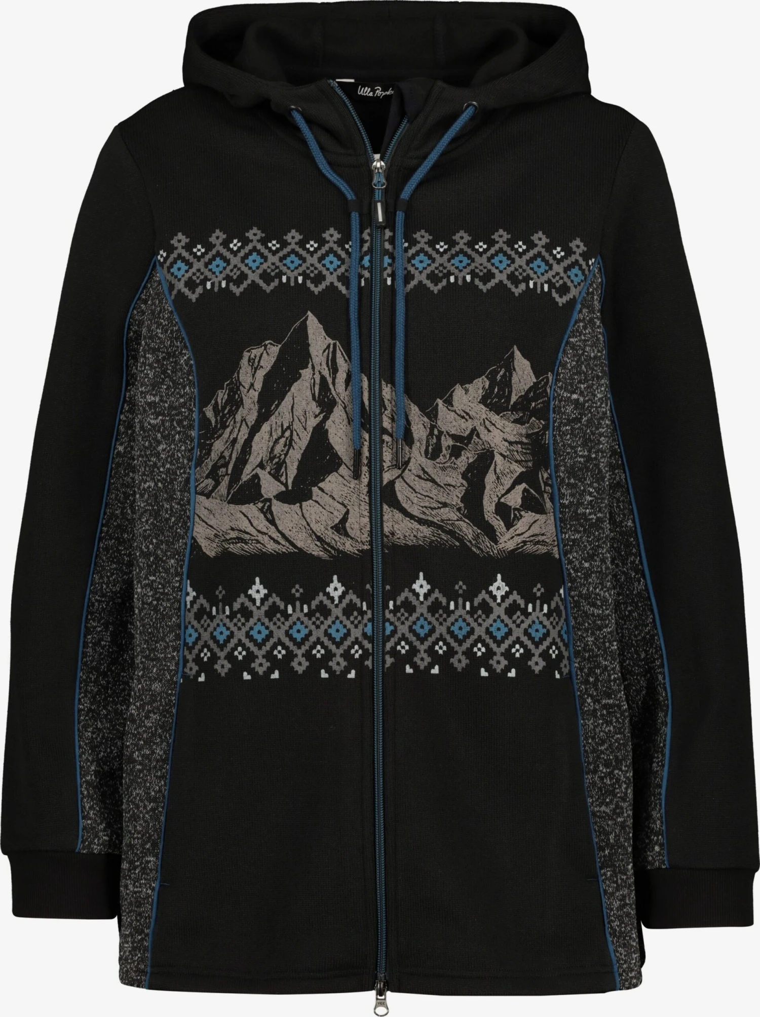 Ulla Popken Sweatvesten Sweatvest Berge Dames Zwart