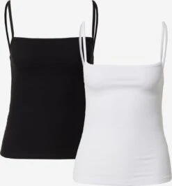 WEEKDAY Spaghetti Tops Top Dames Zwart / Wit