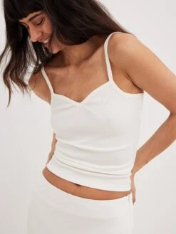 NA-KD Crop Tops Top Dames Wit