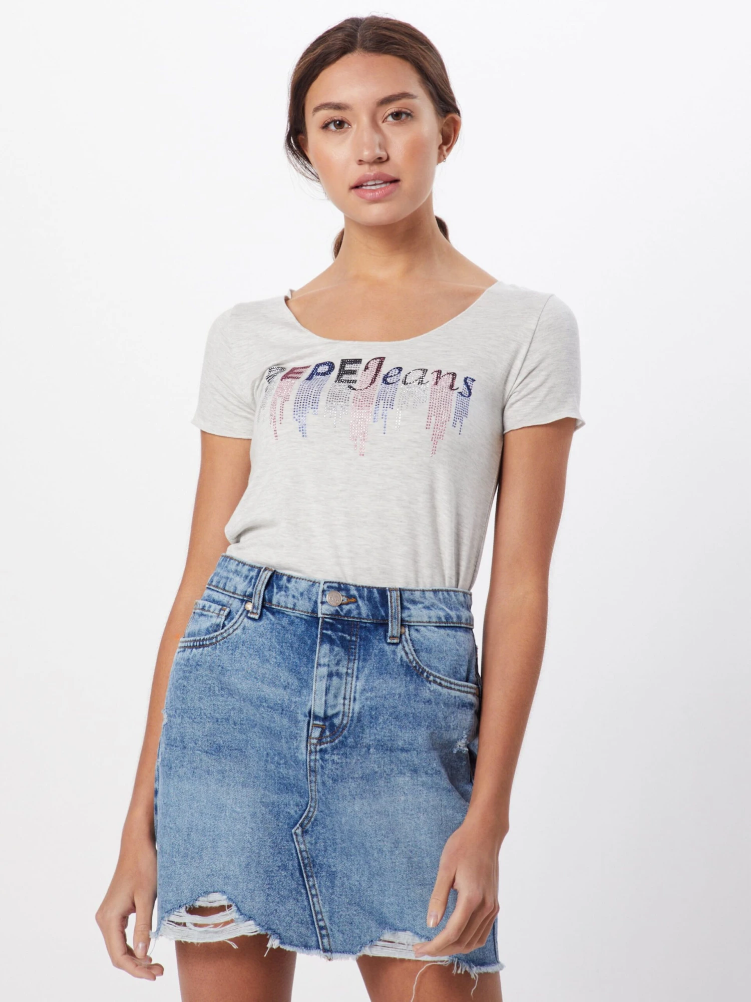 Pepe Jeans T-shirts Shirt Abbey Dames Grijs Gemêleerd - Afbeelding 2