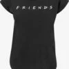 F4NT4STIC T-shirts Shirt FRIENDS TV Serie Text Logo Dames Zwart