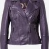 Freaky Nation Leren Jassen Tussenjas Dames Donkerlila