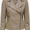ONLY Leren Jassen Tussenjas MELISA Dames Donkerbeige