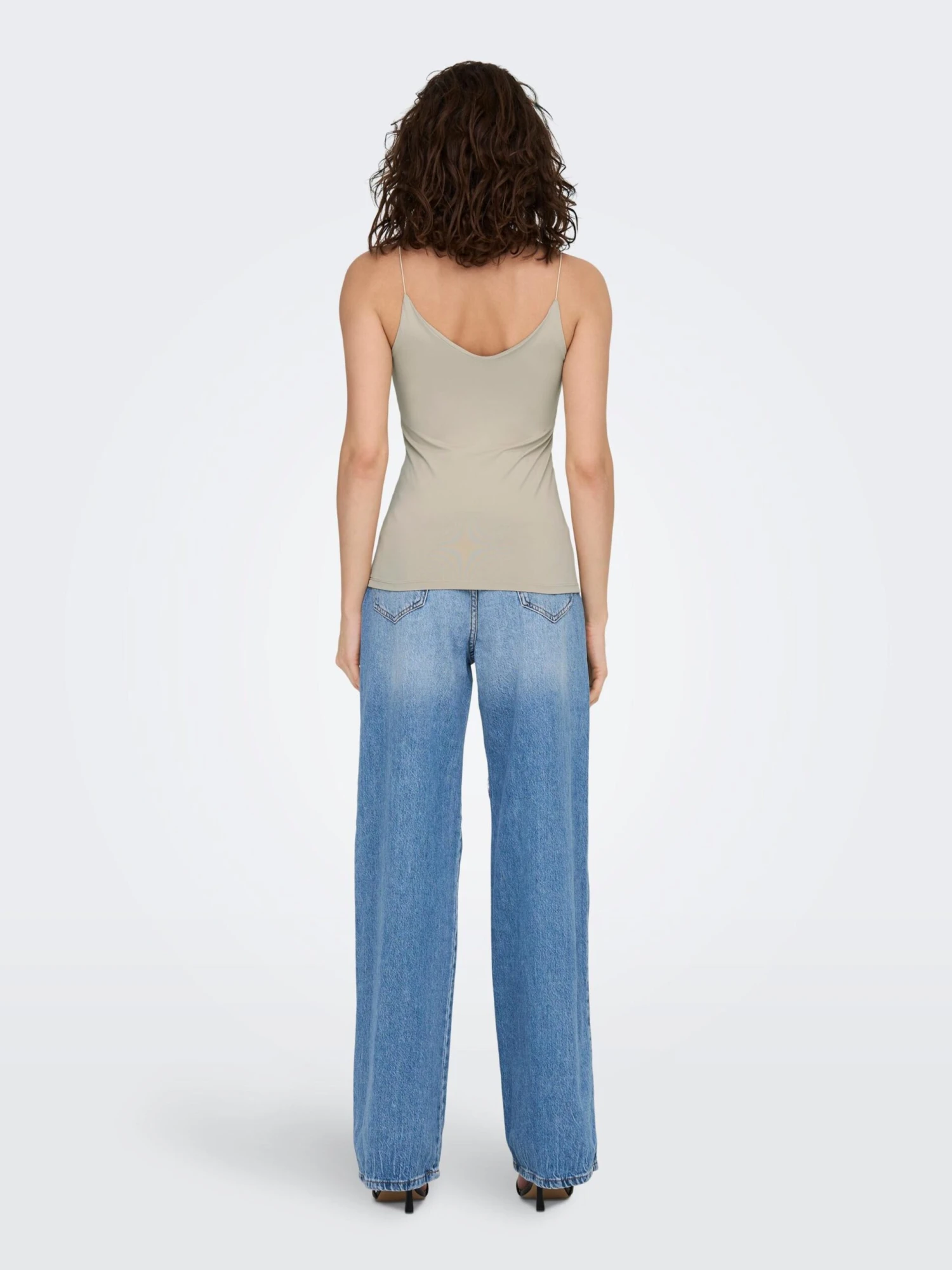 ONLY Spaghetti Tops Top Dames Donkerbeige - Afbeelding 5