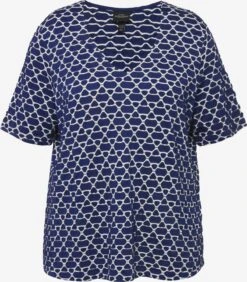 Ulla Popken T-shirts Shirt Dames Blauw
