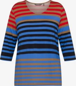 Ulla Popken Shirts Met 3/4 Mouw Shirt Dames Blauw