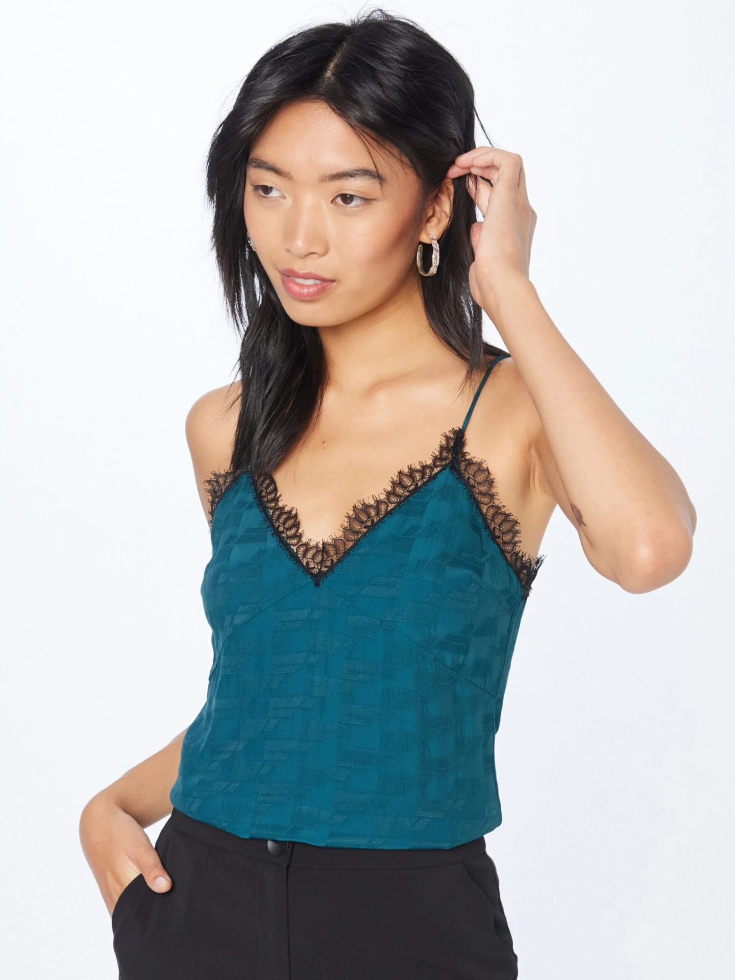 Patrizia Pepe Kanten Tops Top Dames Blauw - Afbeelding 3