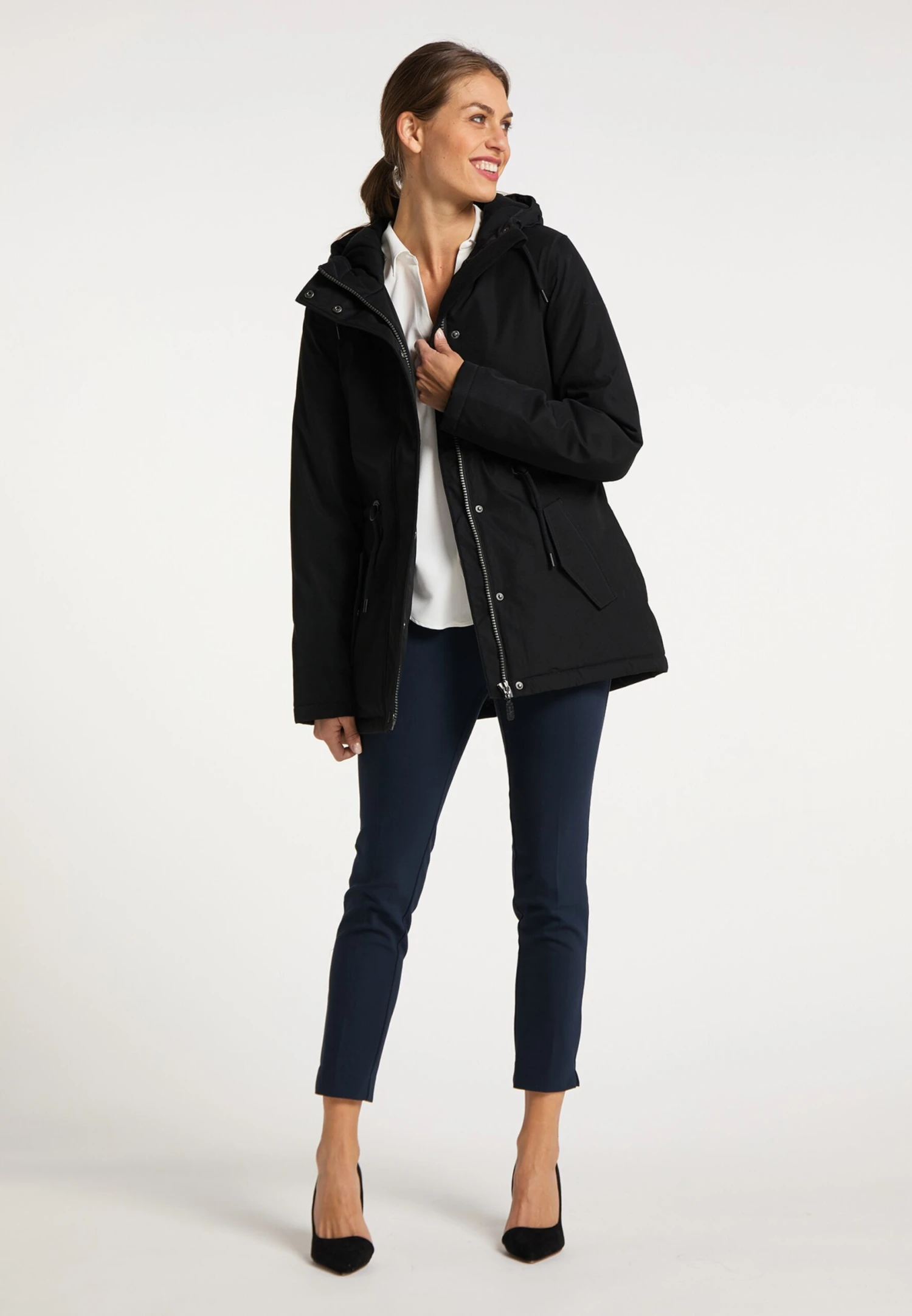Parkas Winterparka Dames Zwart - Afbeelding 4