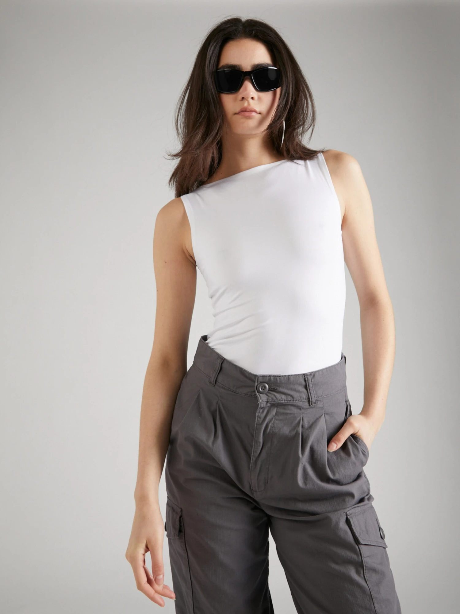 WEEKDAY Mouwloze Shirts Top Annie Dames Wolwit - Afbeelding 3