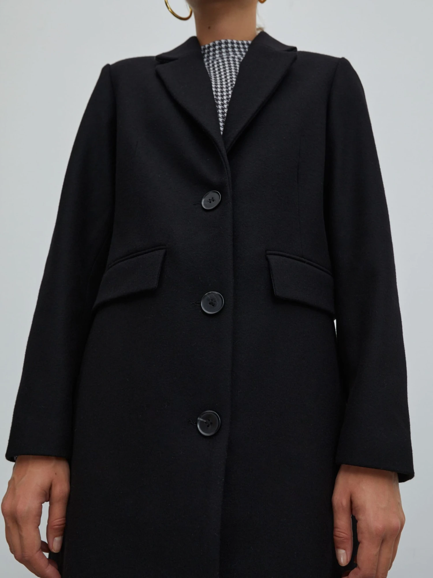 EDITED Wollen Mantels Tussenmantel Airin Dames Zwart - Afbeelding 6