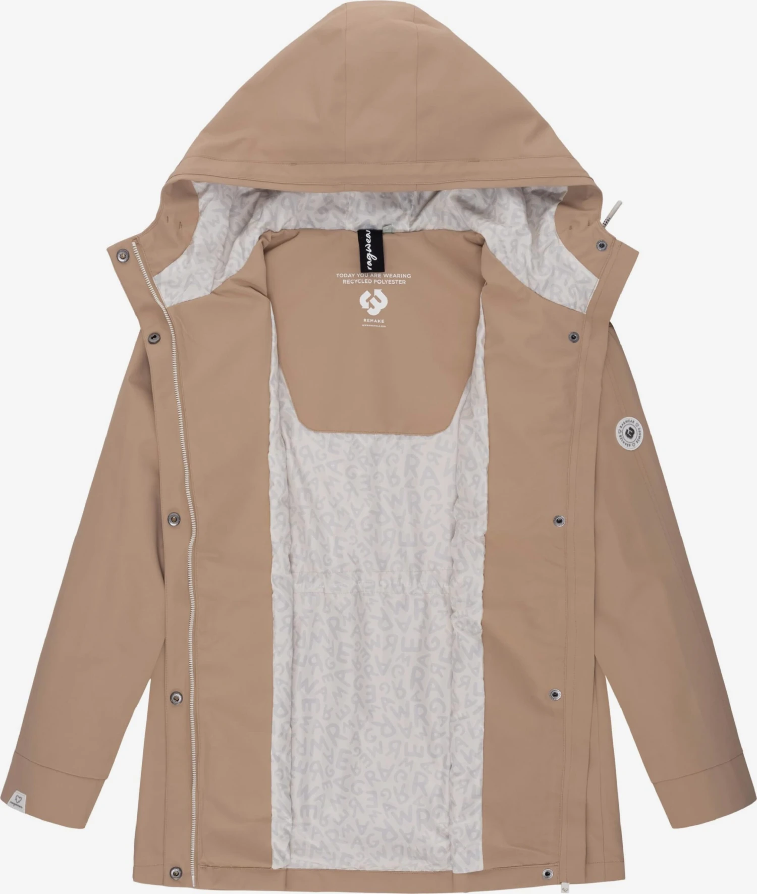 Ragwear Regenjassen Functionele Jas Urbanna Remake Dames Lichtbruin - Afbeelding 5