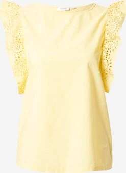 Saint Tropez Mouwloze Shirts Top Miranda Dames Lichtgeel