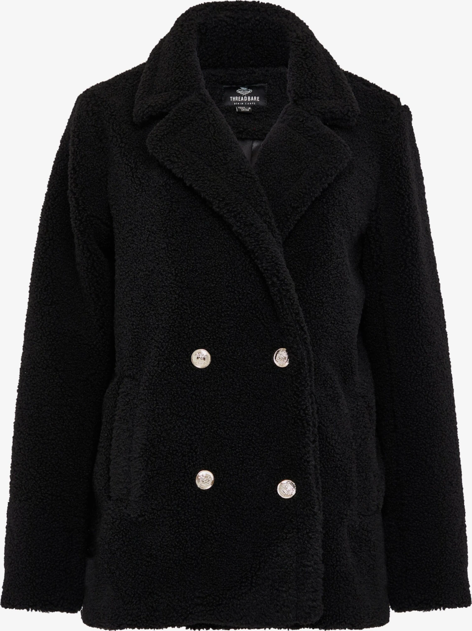 Threadbare Korte Mantels Tussenmantel Kermie Dames Zwart