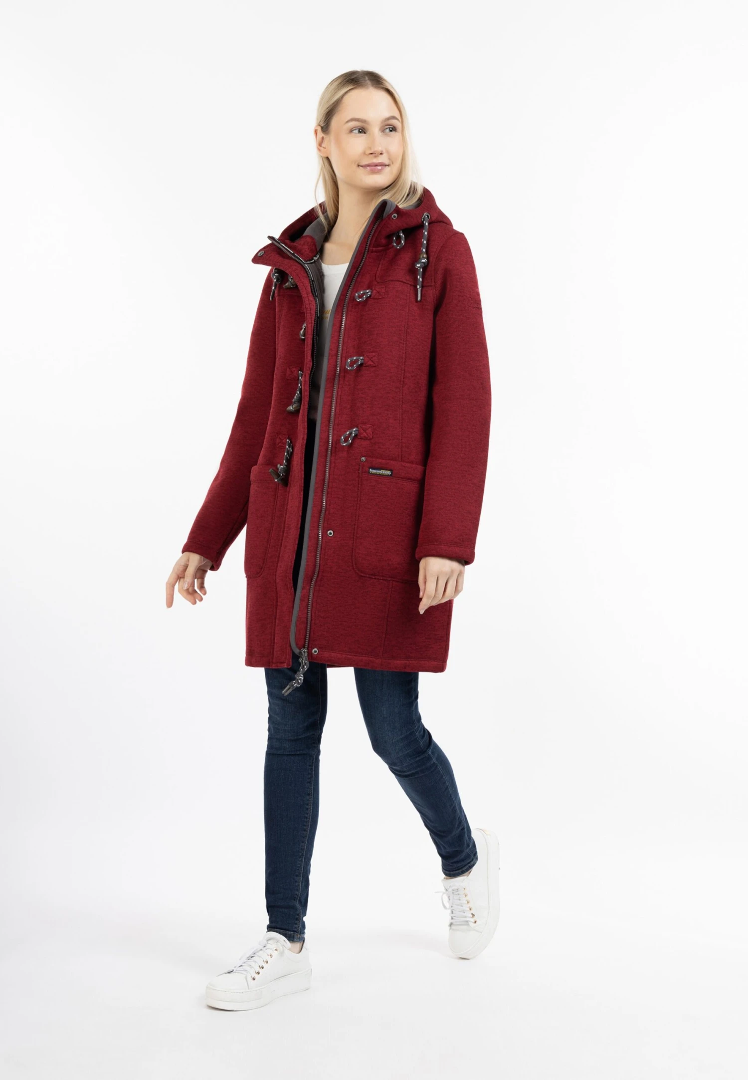 Schmuddelwedda Duffelcoats Tussenmantel Dames Merlot - Afbeelding 4