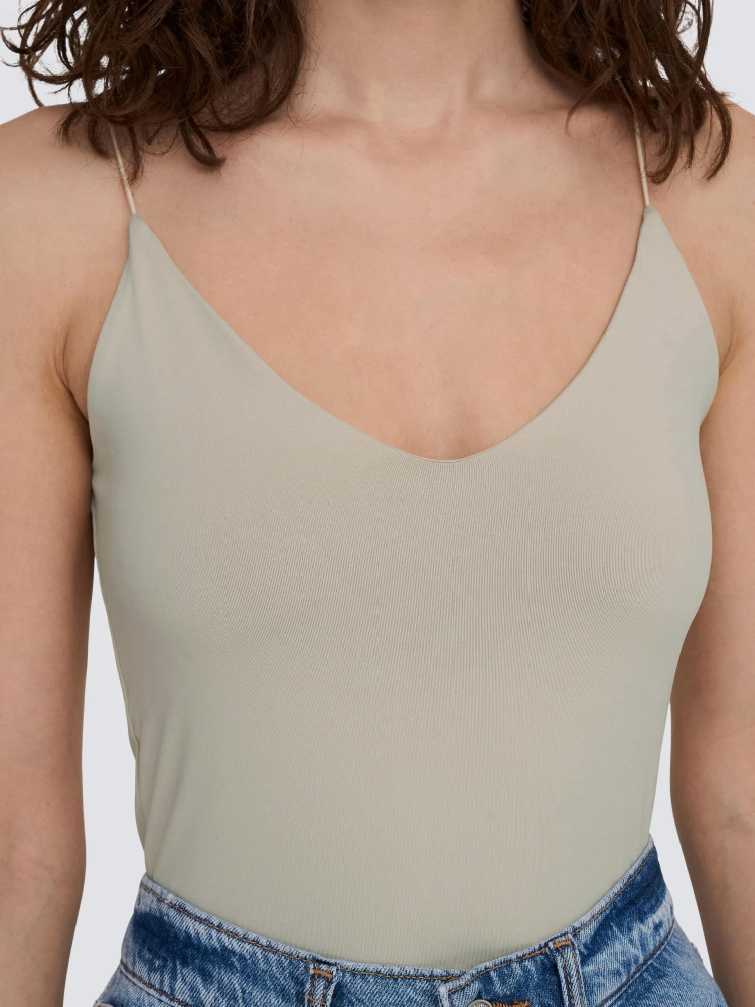 ONLY Spaghetti Tops Top Dames Donkerbeige - Afbeelding 7