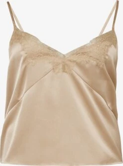 Kanten Tops Top Silke Dames Beige