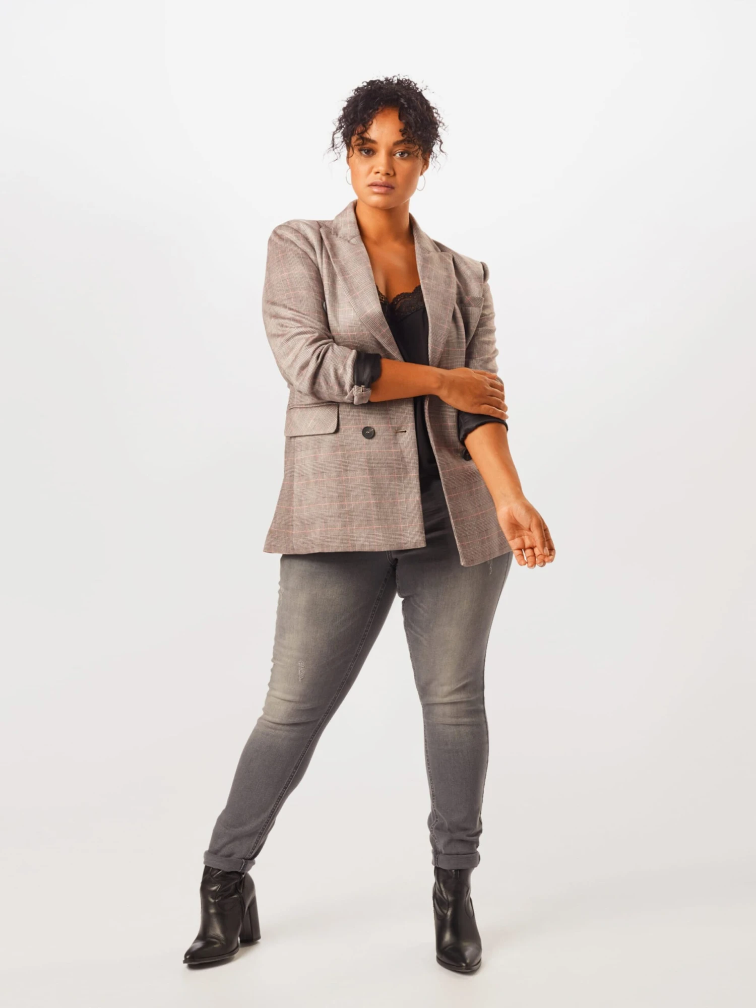 Vero Moda Curve Kanten Tops Top Ana Dames Zwart - Afbeelding 4