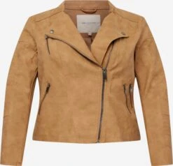 ONLY CARMAKOMA Leren Jassen Tussenjas Avana Dames Sepia