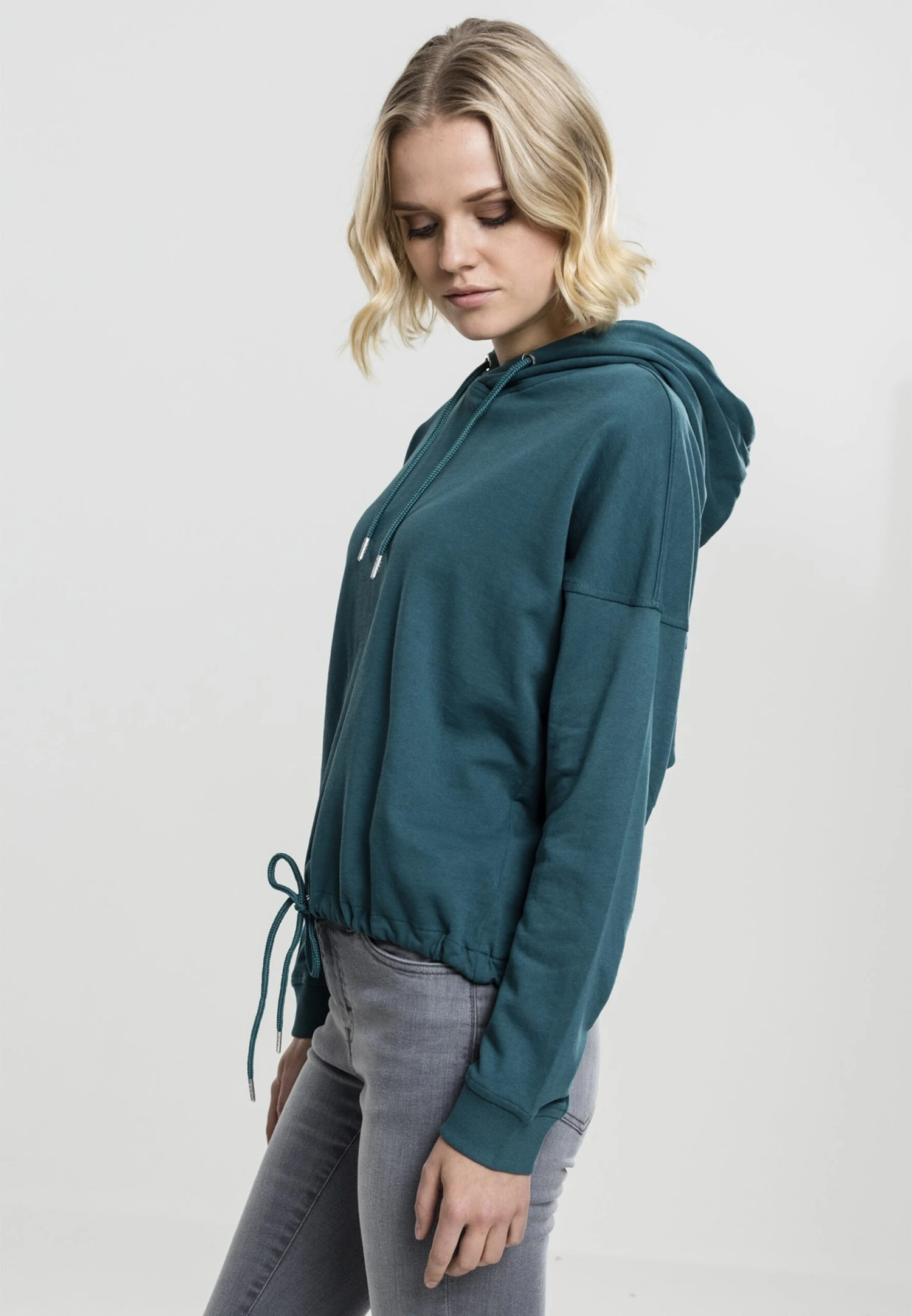 URBAN CLASSICS Hoodies Sweatshirt Dames Pastelblauw - Afbeelding 4
