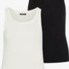 Tanktops Top Dames Zwart / Wit