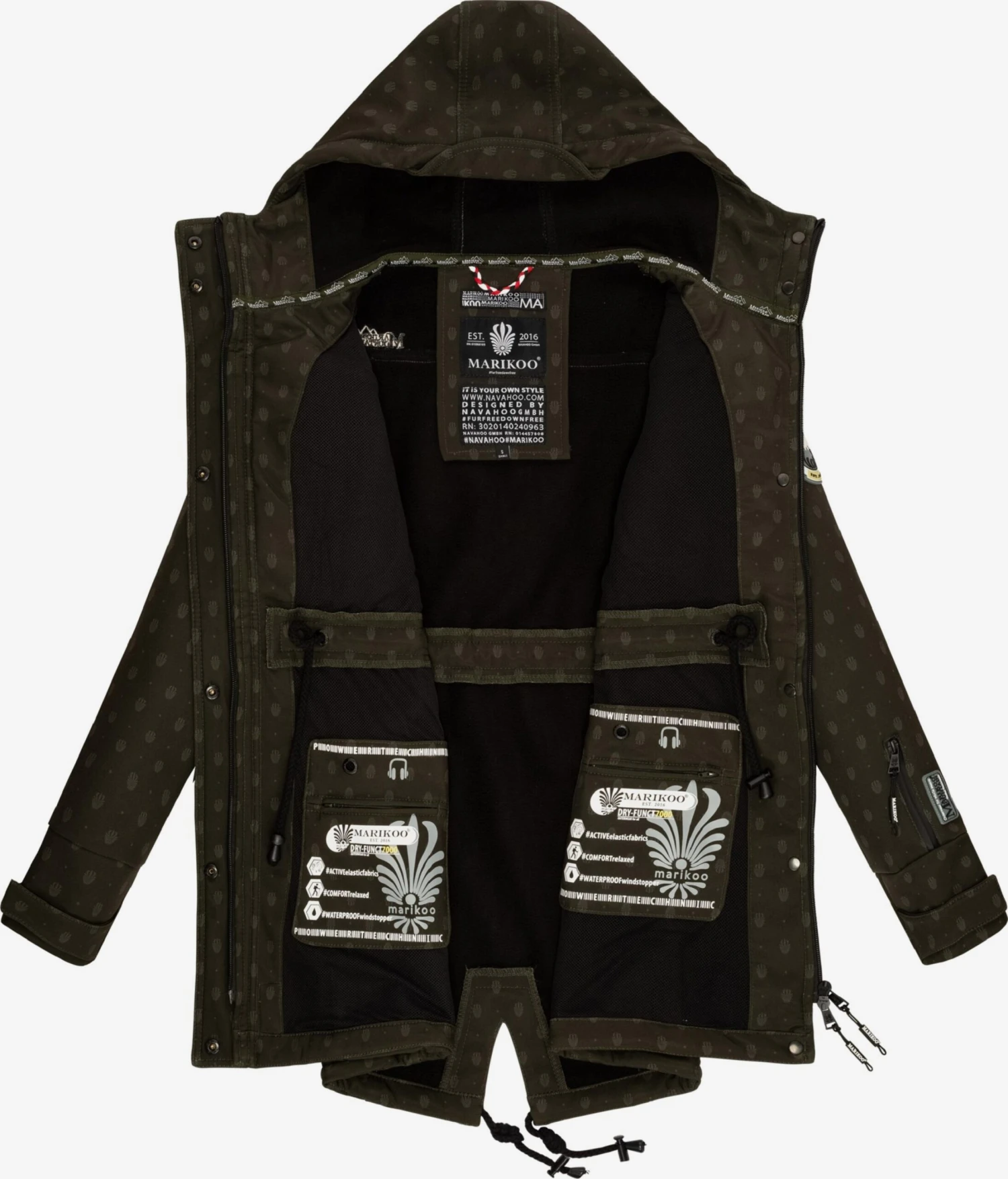 Marikoo Regenmantels Functionele Mantel Zimtzicke Dames Donkergroen - Afbeelding 4