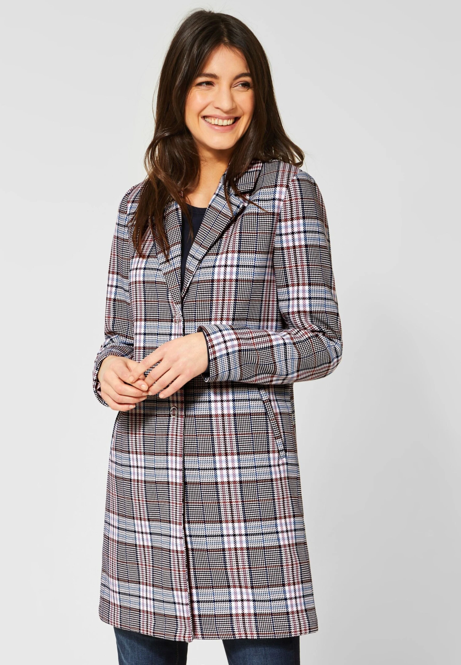 STREET ONE Korte Mantels Tussenmantel Dames Donkerblauw / Gemengde Kleuren - Afbeelding 2