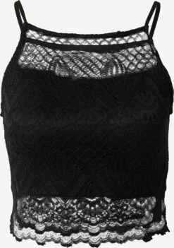 About You Kanten Tops Top Inken Dames Zwart