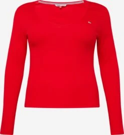 Tommy Jeans Curve Longsleeves Shirt Dames Rood