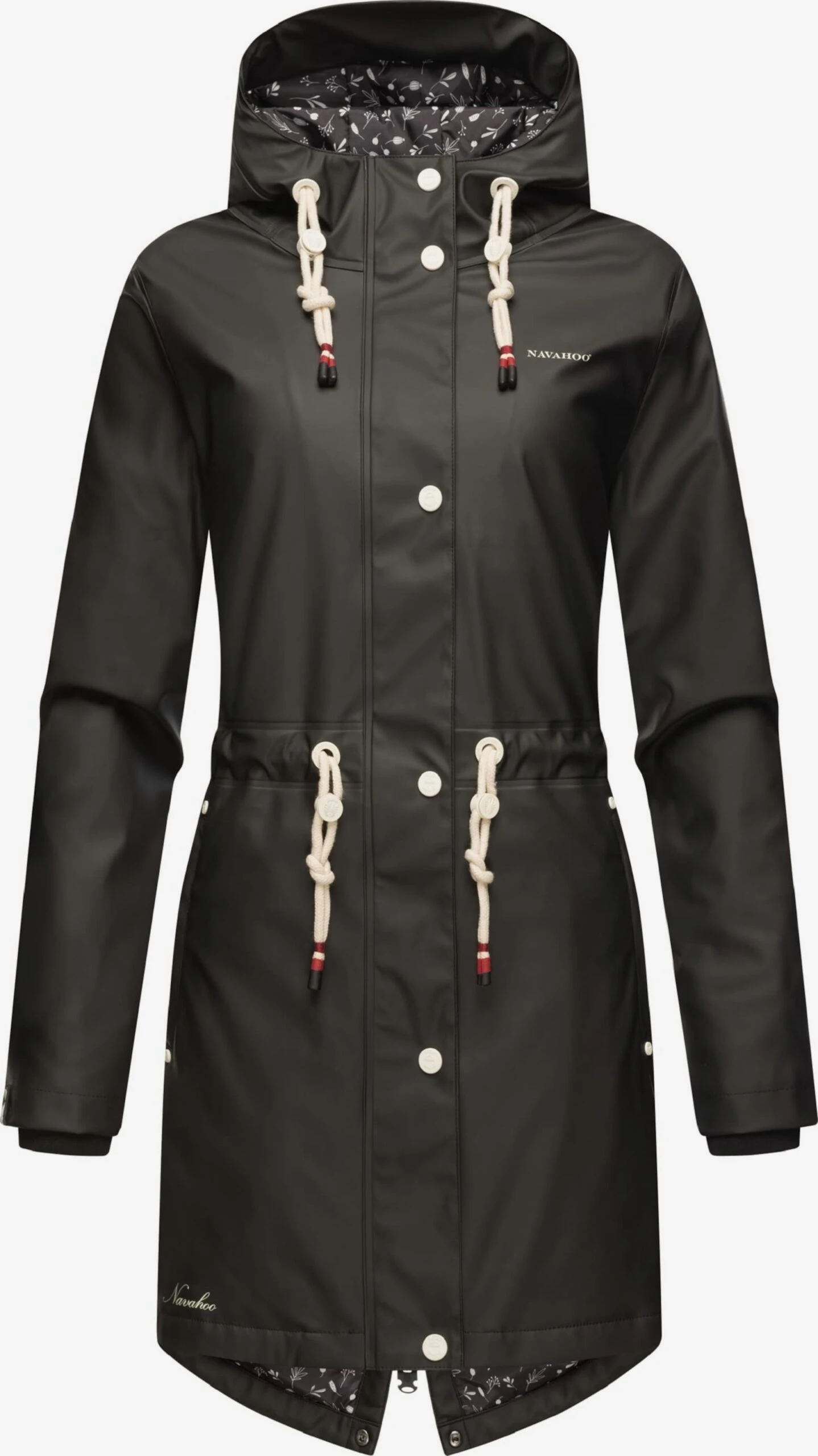 Navahoo Regenjassen Functionele Jas Flower Of Ocean Dames Zwart