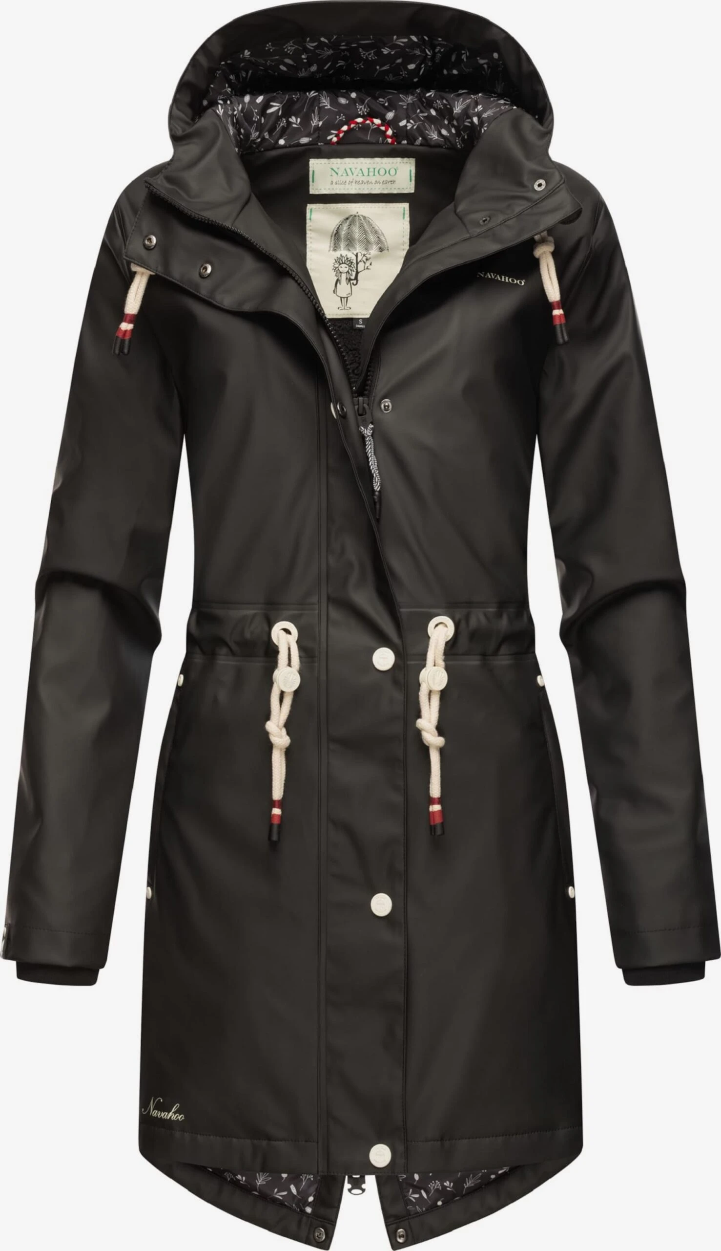 Navahoo Regenjassen Functionele Jas Flower Of Ocean Dames Zwart - Afbeelding 4