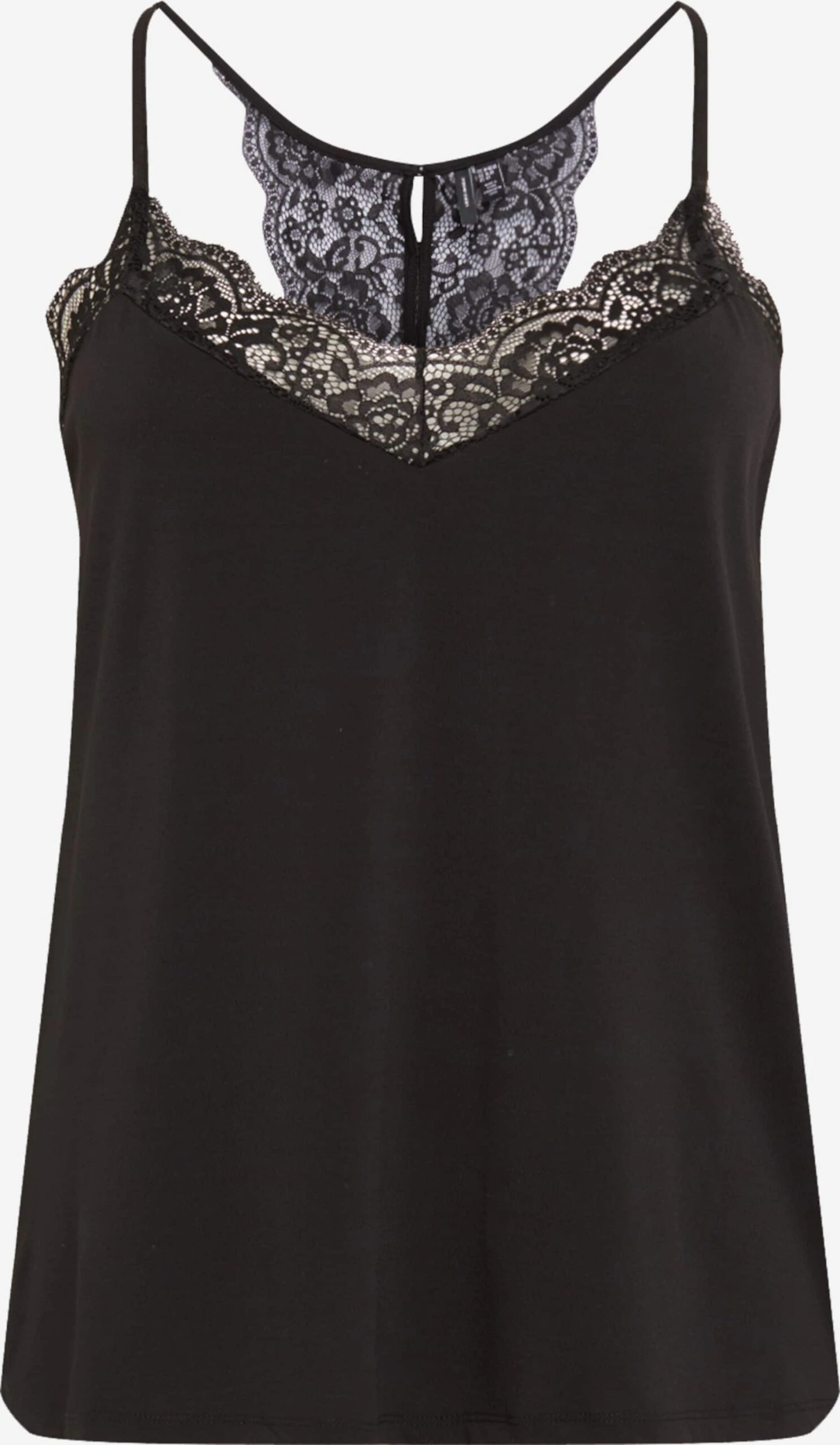 Vero Moda Curve Kanten Tops Top Ana Dames Zwart