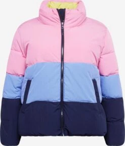 ONLY CARMAKOMA Gewatteerde Jassen Winterjas DOLLY Dames Navy / Duifblauw / Pink