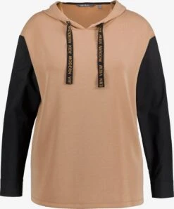 Ulla Popken Hoodies Sweatshirt Dames Beige