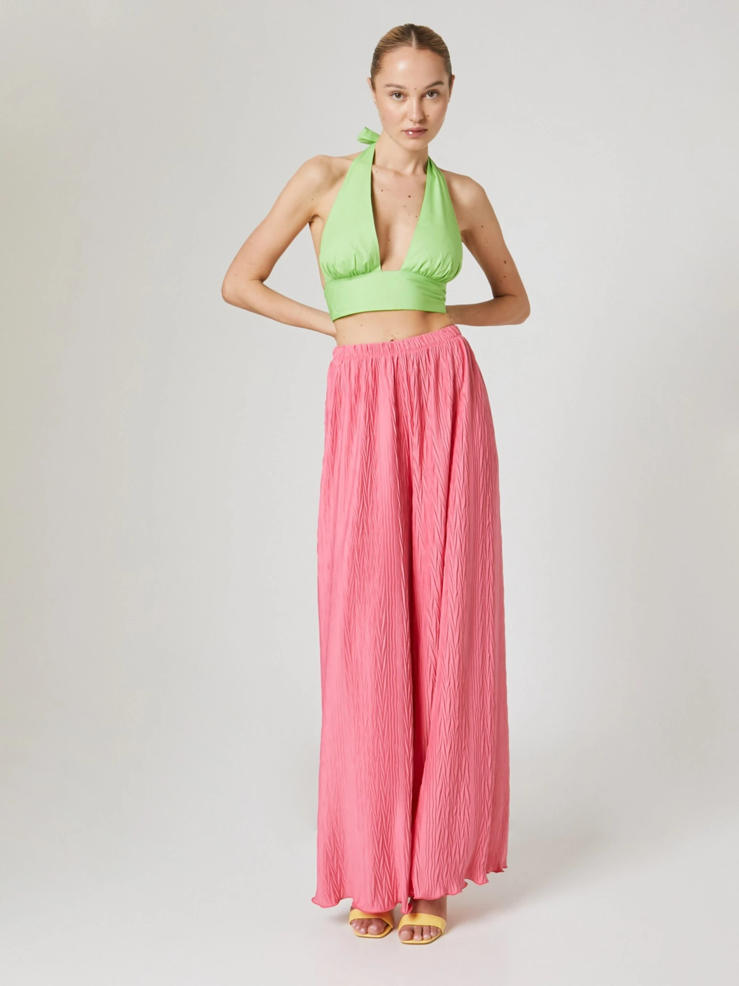 Crop Tops Top Feline Dames Lichtgroen - Afbeelding 5