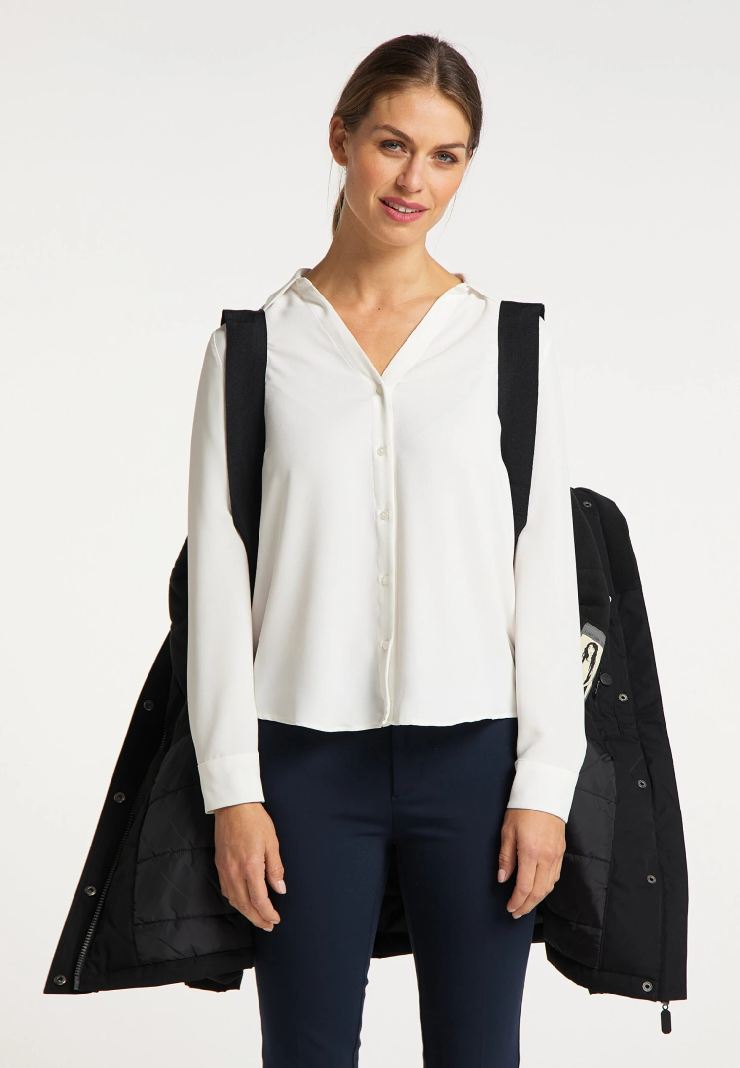 Parkas Winterparka Dames Zwart - Afbeelding 5